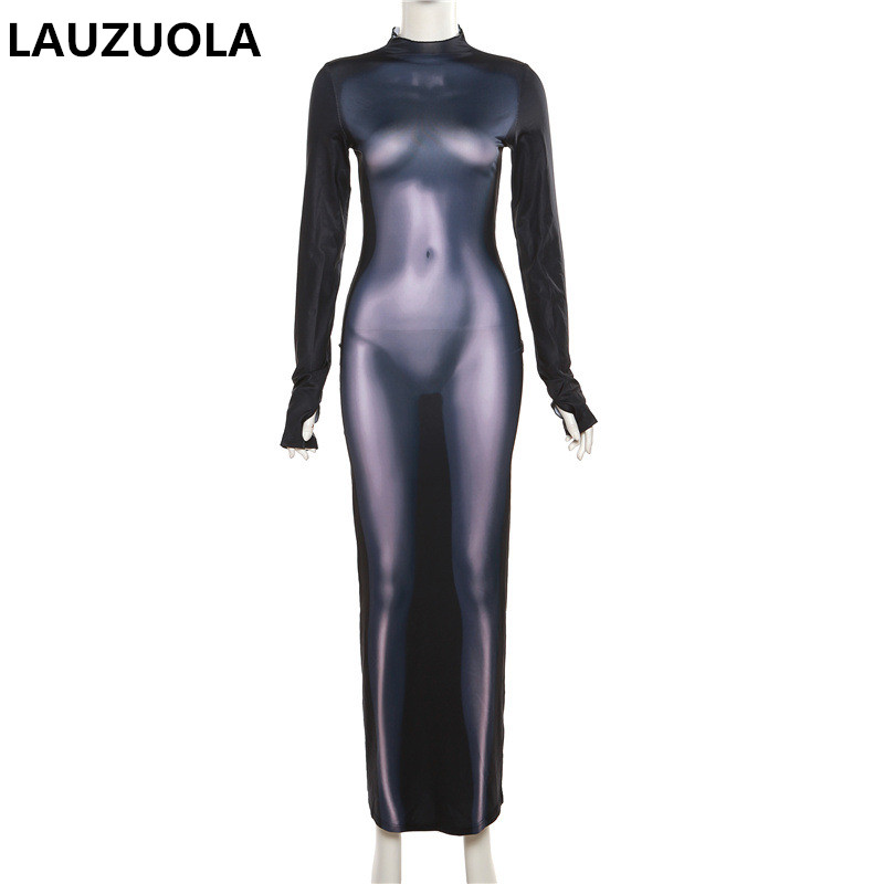 Formal Wear Gowns For Women - Sexy 3D Body Shape Printed Dress