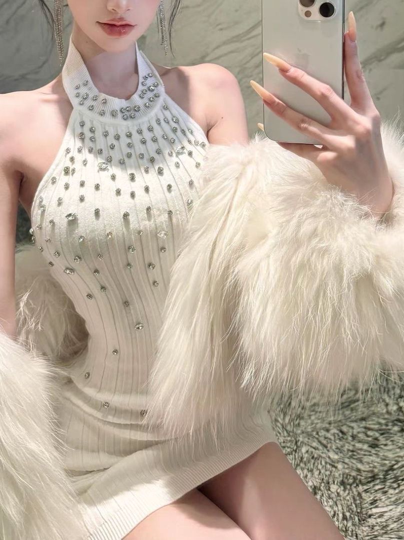 Fashionable Diamond Embedded B - Wrap Dress Work 评论和价格