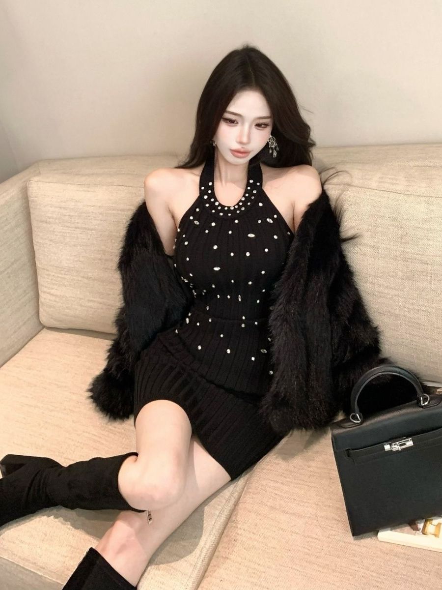 Fashionable Diamond Embedded B - Wrap Dress Work 评论和价格