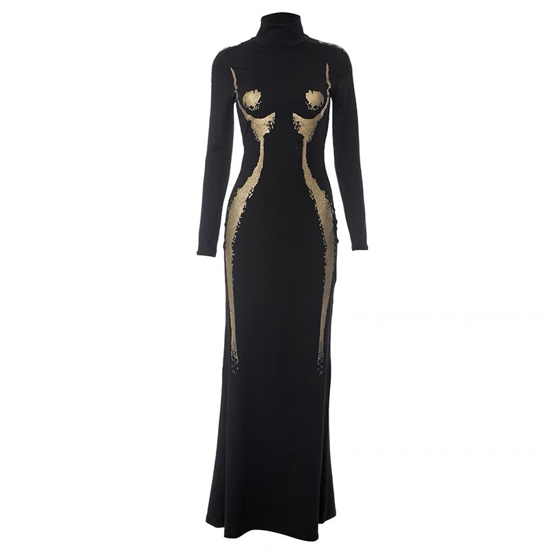 Sexy 3D Body Shape Printed Dre - Formal Wear Gowns For Women 评论和价格