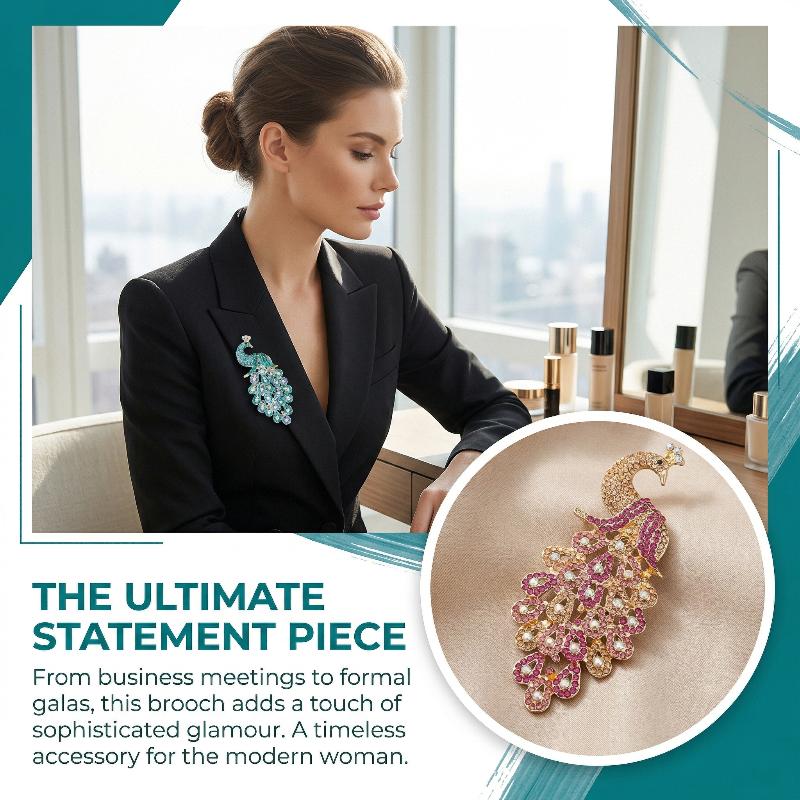 Unique Peacock Brooch Pin For  - Women Formal Wear Look 评论和价格