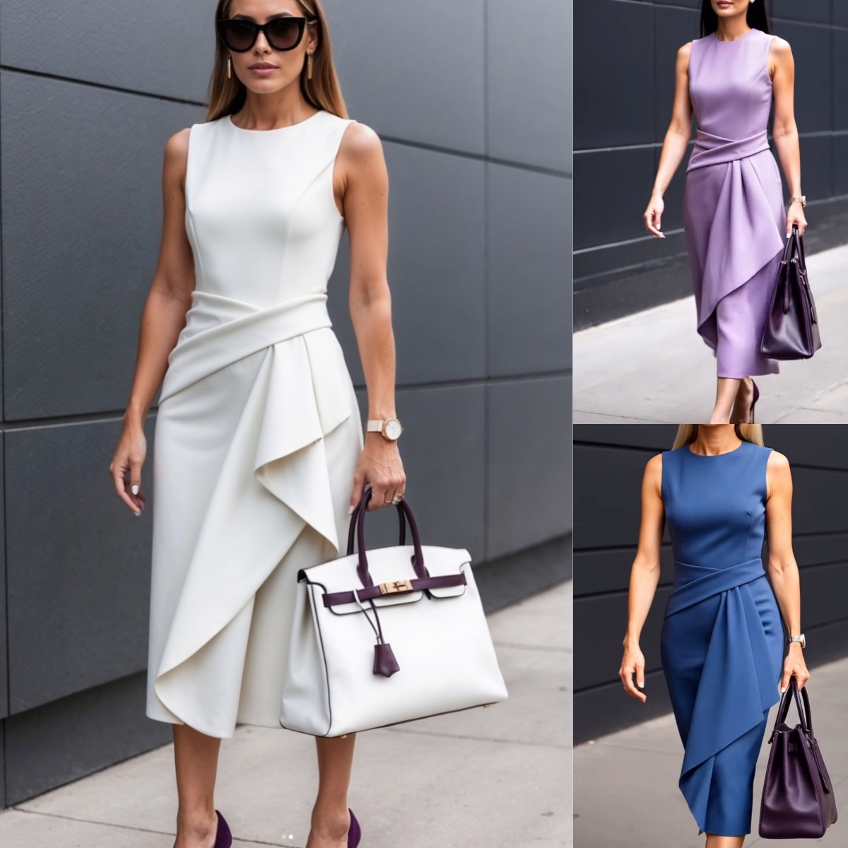 Women's Sleeveless Asymmetric  - Wrap Dress Work 评论和价格